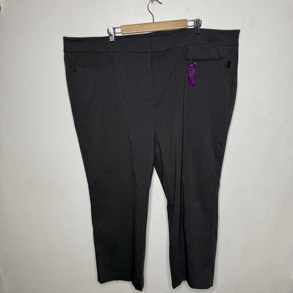 New Lane Bryant Madison Straight Leg Gray Dress‎ Pants Womens 28 Short Career